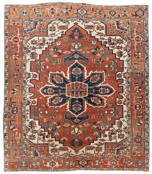 A carpet, antique Heriz, ca 367 x 316 cm.