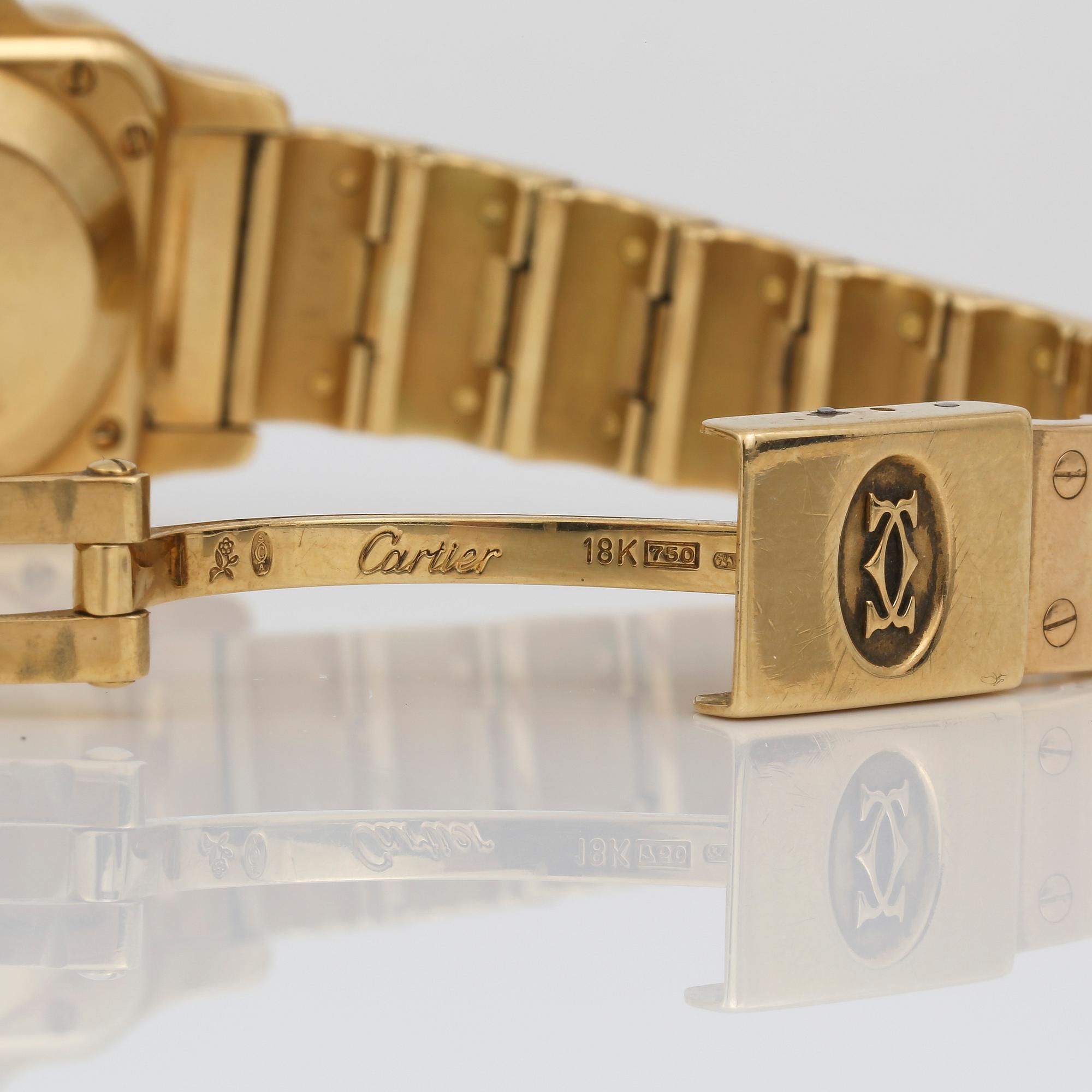 DAMARMBANDSUR, guld 18K, diamanter, Must de Cartier, automatic. Tot ca 96 gram.