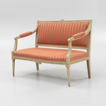 A Gustavian sofa from Lindome, circa 1800.