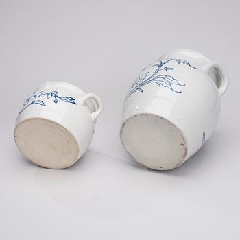 SMÖRBYTTA och HONUNGSKRUKA, flintgods, Arabia 1930-40-tal.