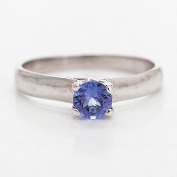 A 14K white gold ring, with a tanzanite.
