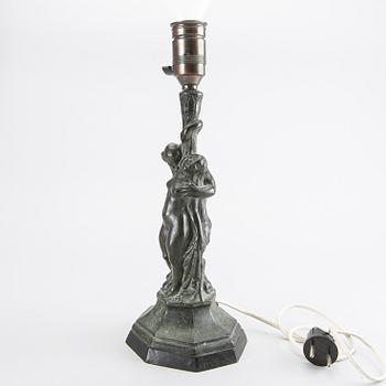 AXEL GUTE, bordslampa, 1920-tal, brons.