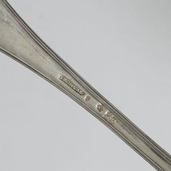 A set of three Swedish silver sauce ladles and a small sauce bowl, mark of Johan Petter Grönwall,  Stockholm 1824-37.