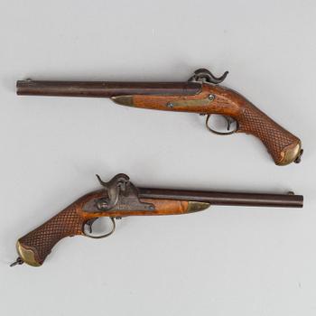 A Swedish pair of percussion pistols 1850 pattern.