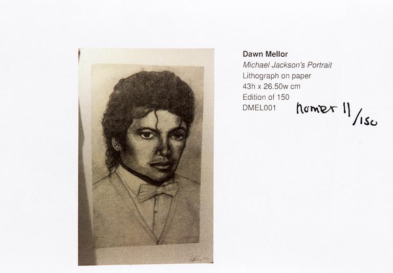 DAWN MELLOR, "Michael Jackson's Portrait", litografi, signerad och numrerad 11/150.