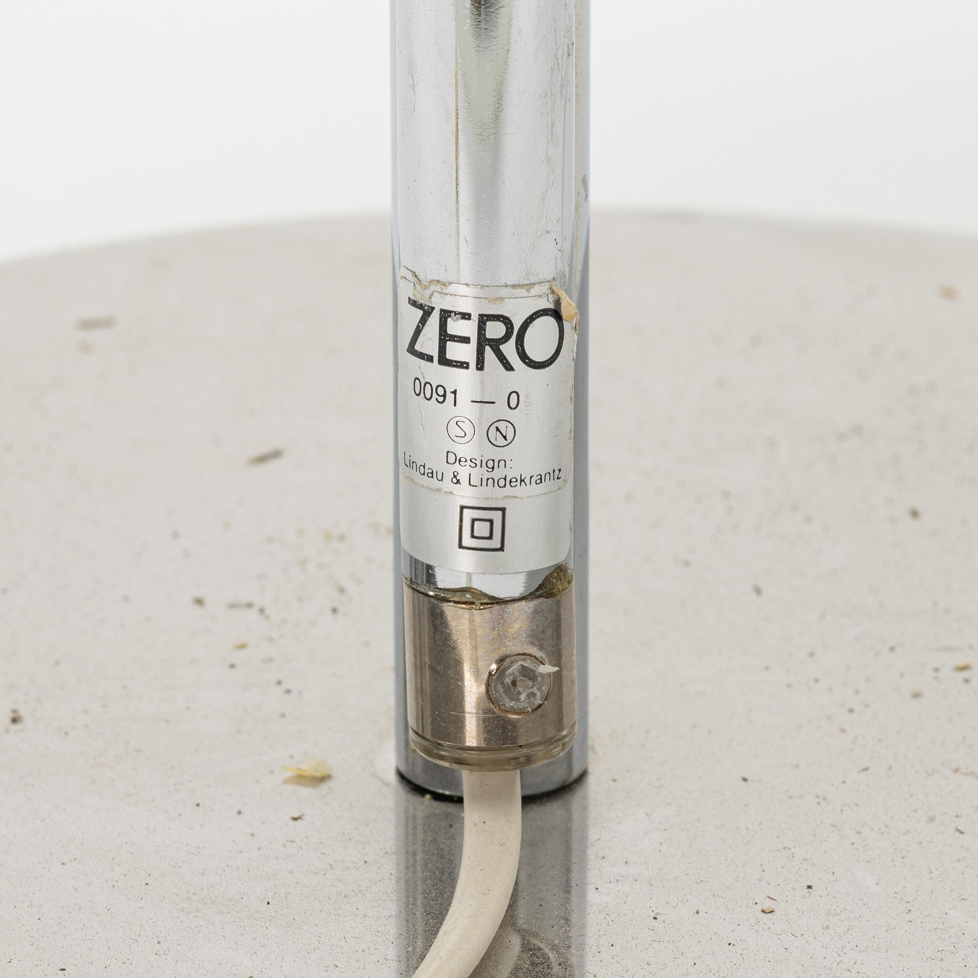 Börge Lindau & Bo Lindercrantz, a 'Zero' table lamp and 'Zero' floor lamp, late 20th century.