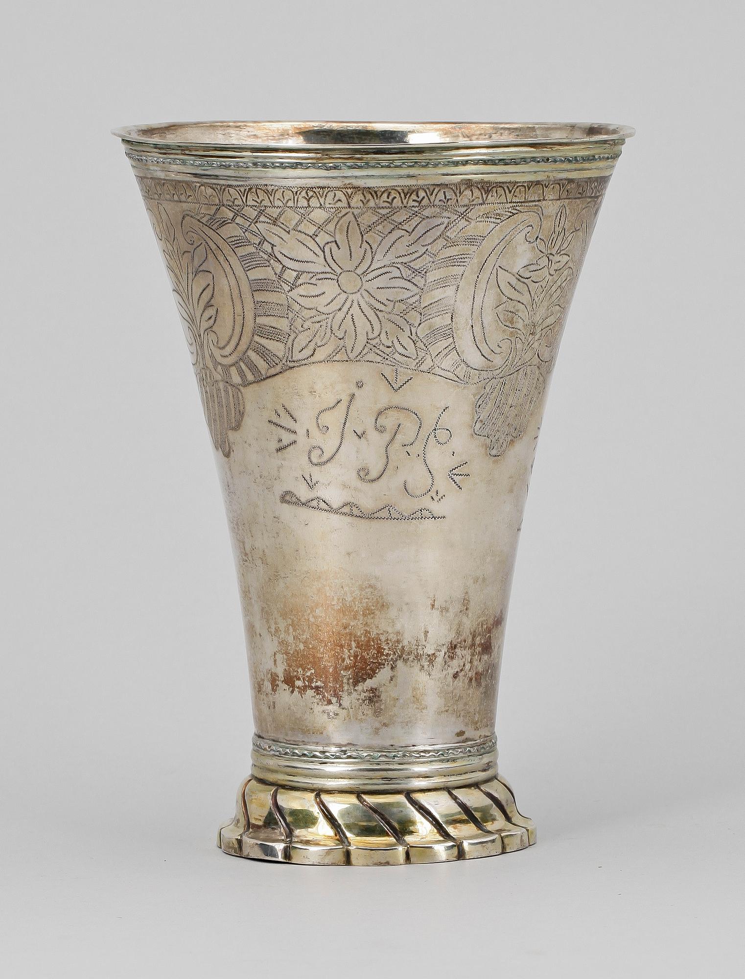 BÄGARE, silver, Anders Morman, Stockholm, 1784. Vikt 472 g.