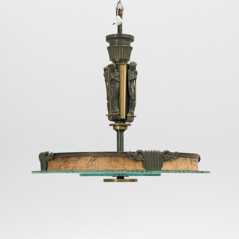 Einar Bäckströms Metallvarufabrik, taklampa, modell 4006, Swedish Grace, 1920-/30-tal.