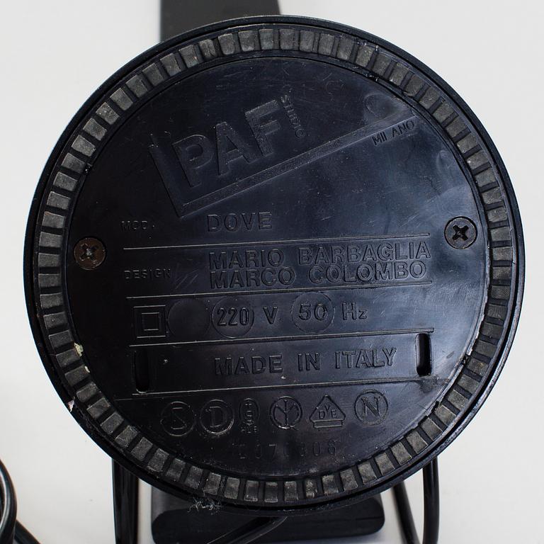 MARIO BARBAGLIA & MARCO COLOMBO, skrivbordslampa, plast, "Dove", för PAF studio, Milano, 1900-talets andra hälft.