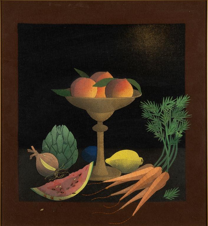 Wibeke Beck-Friis, Still life with fruit and vegetables.
