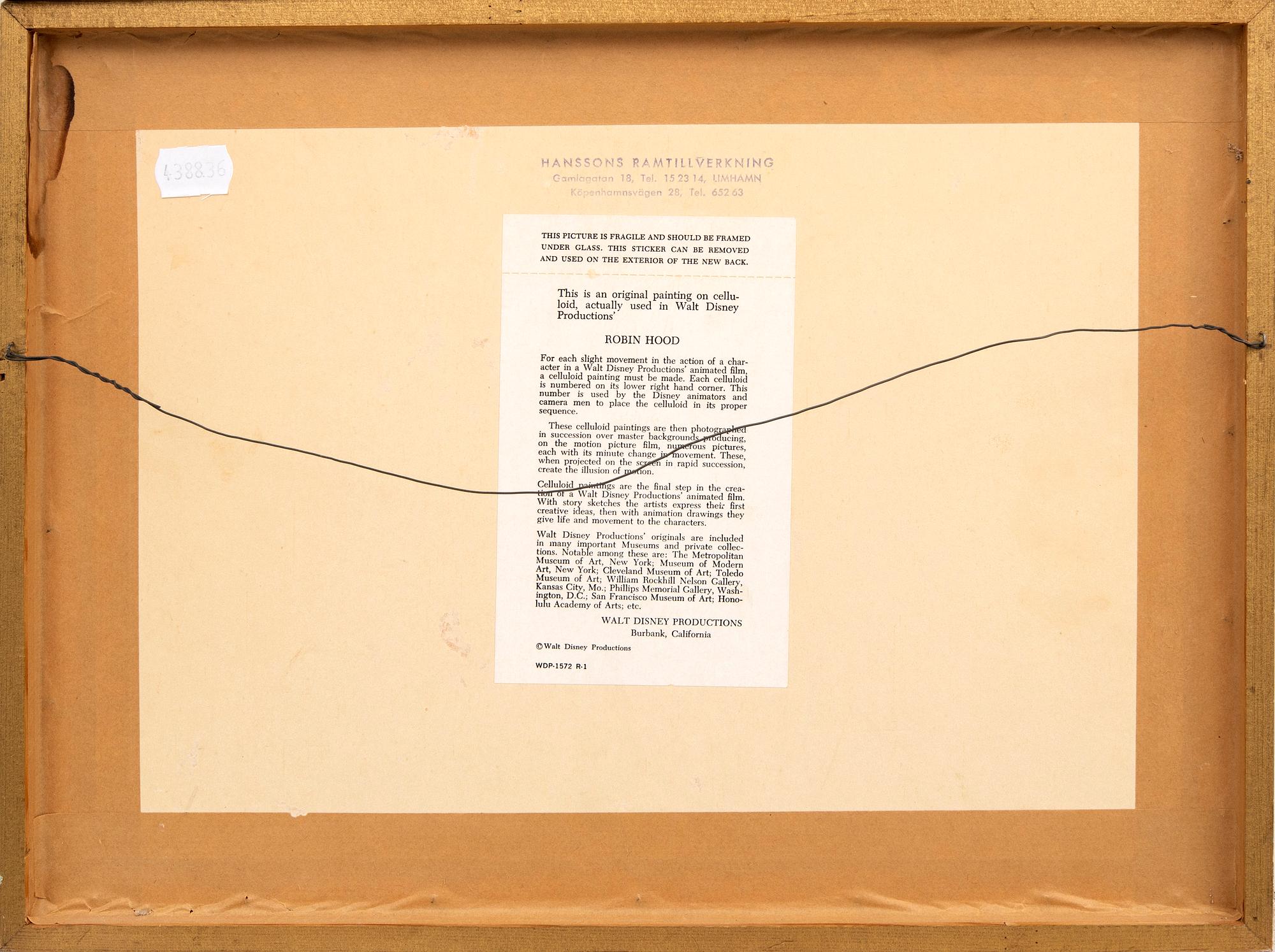 Filmcell  från filmen Robin Hood Walt Disney.