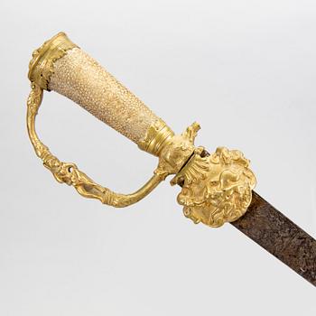 A German hunting sword Hirschfanger, first half / mid 18th century.