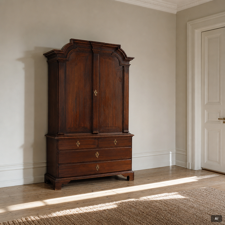 A Rococo cabinet, 18th century.