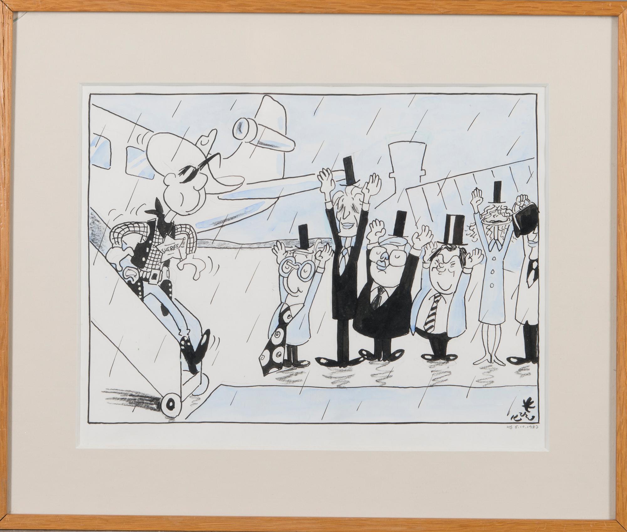 KARI SUOMALAINEN, piirros, sekatekniikka, signeerattu ja päivätty.