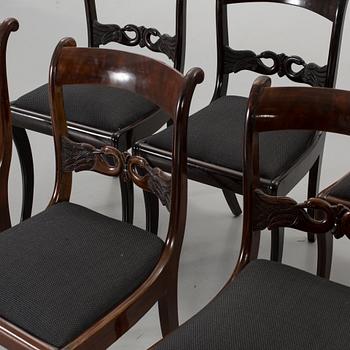 A SET OF 7 CHAIRS, first half of 20th century.