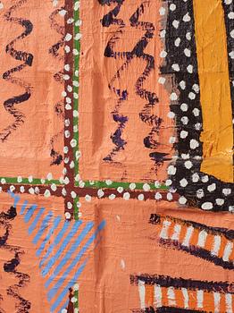 Stephen Buckley, oil on paper on canvas, executed in 1980.