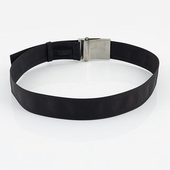 Prada, A black nylon belt.