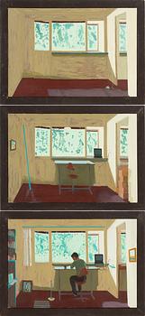 Bengt Jahnsson-Wennberg, triptyk, olja på duk, signerad.