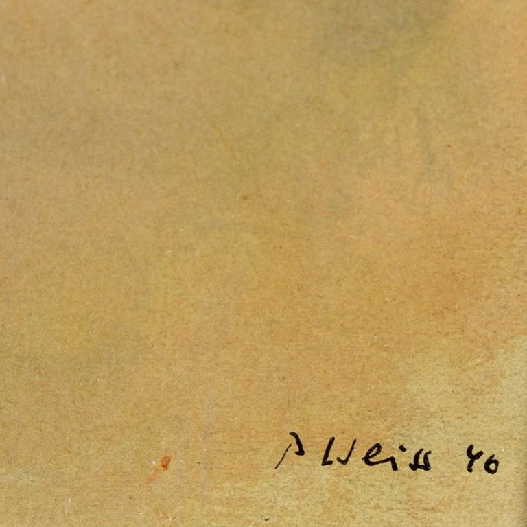 PETER WEISS, mixed media on paper, signed P Weiss and dated 46.