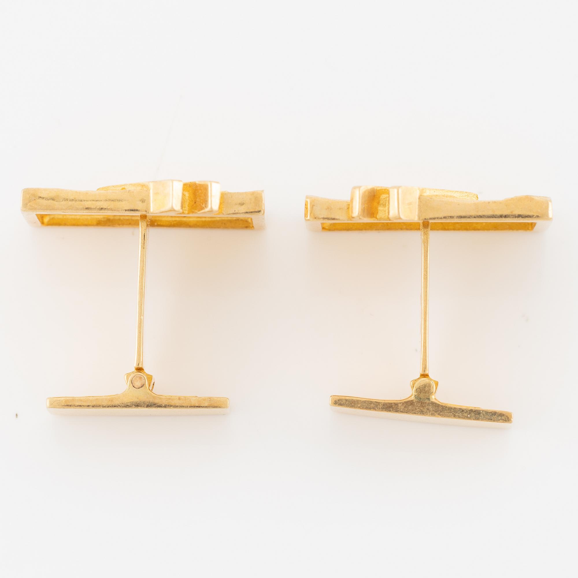 A pair of cufflinks Lapponia 18K gold, Finland 1999.
