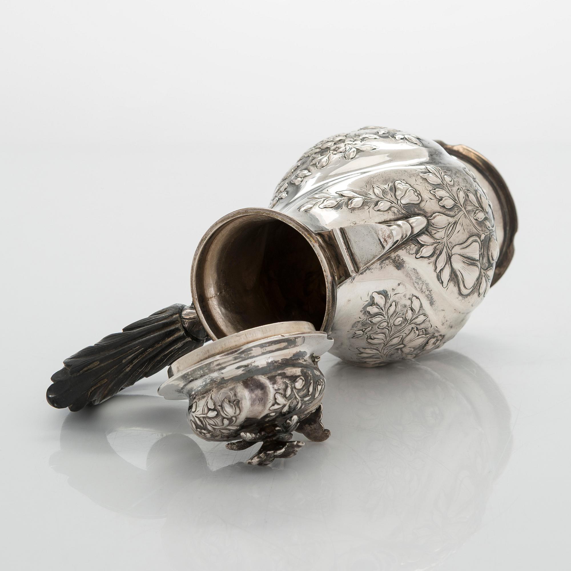 A Viennese silver pot, maker's mark of Josef Carl Klinkosch, Austria 1872-1922.