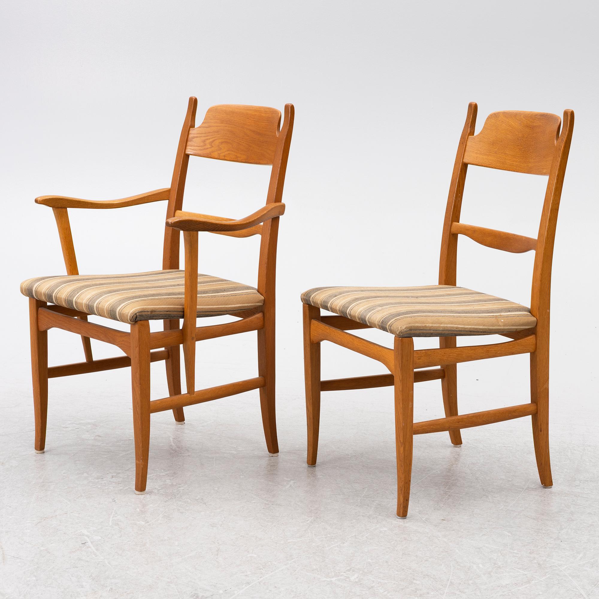 Carl Malmsten, A nine piece dining set, 'Camare Nyckel', by Åfors Möbelfabrik, Sweden, 1960's.