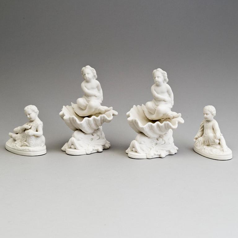 A PAIR OF PARIAN BOWLS AND PAPER WEIGHTS, Gustafsberg, ca 1900.
