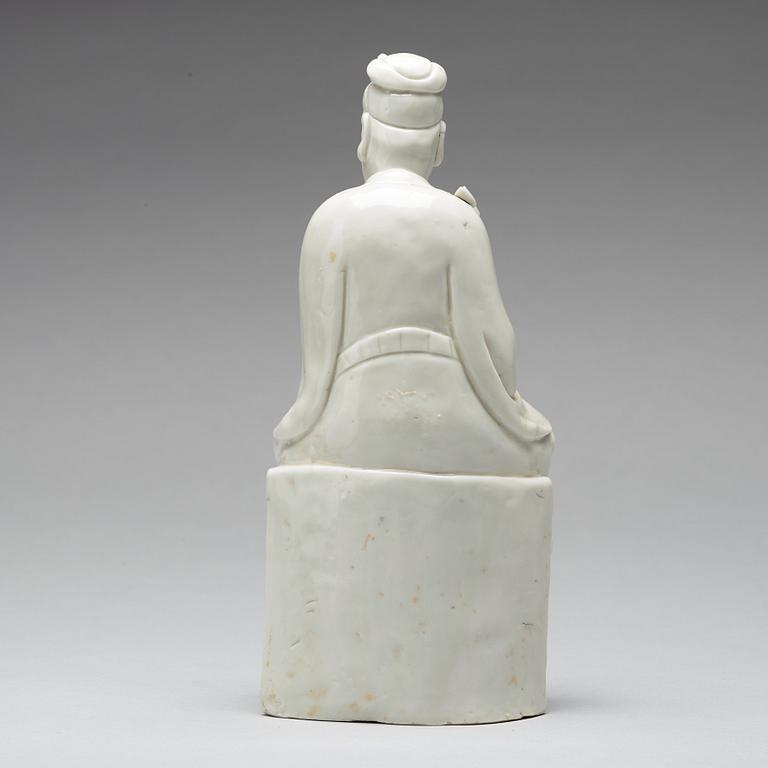 FIGURIN, blanc de chine. Qingdynastin, tidigt 1700-tal.