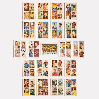 Idol cards, "Sportens stjärnor", including Cassius Clay, Nacka Skoglund and others, Hemmets Journal, 1960s.
