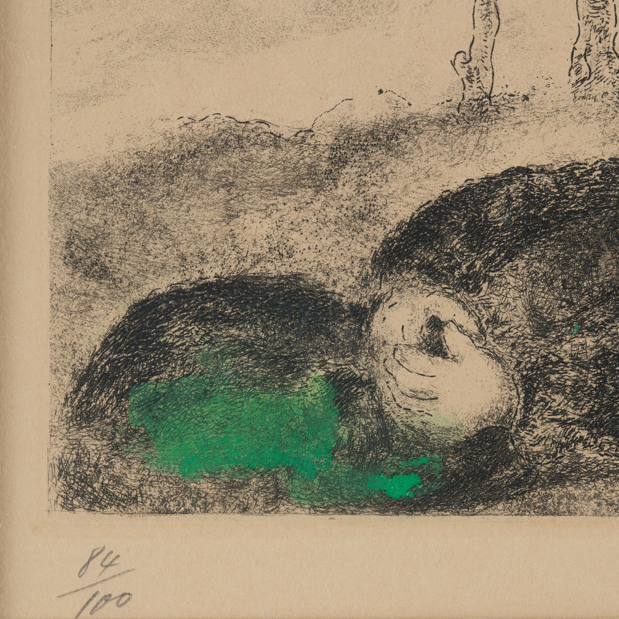 Marc Chagall, "Élie Touché par un Ange", from "La Bible".