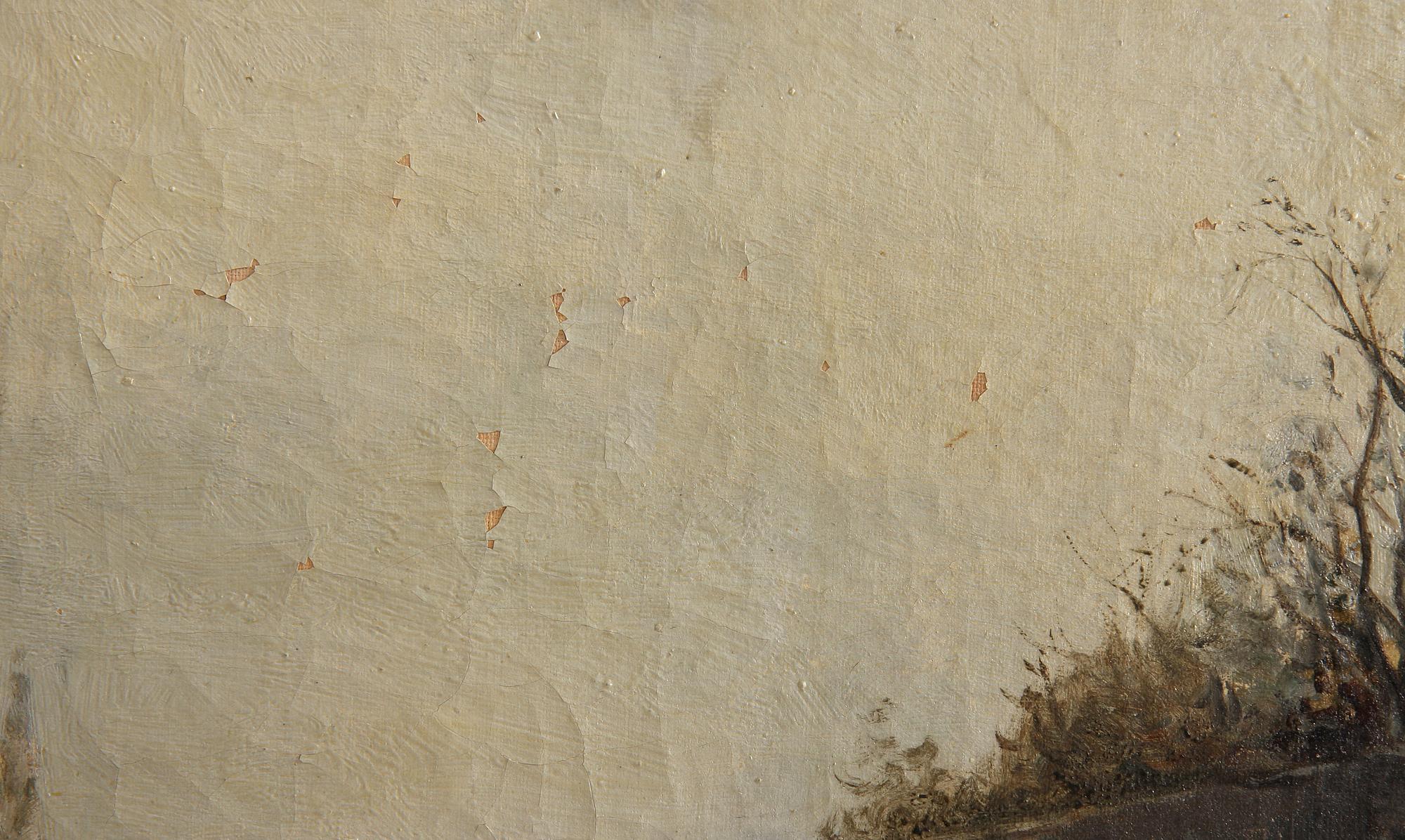 OKÄND KONSTNÄR, olja på duk, sign C.E Brock samt dat 1886.