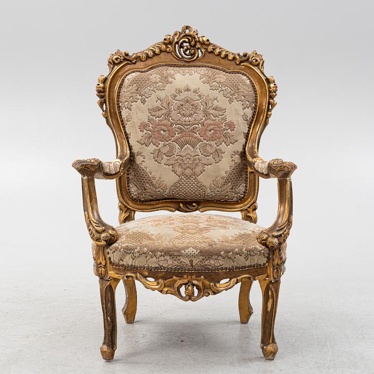 A neo-rococo bergère, mid 19th century.