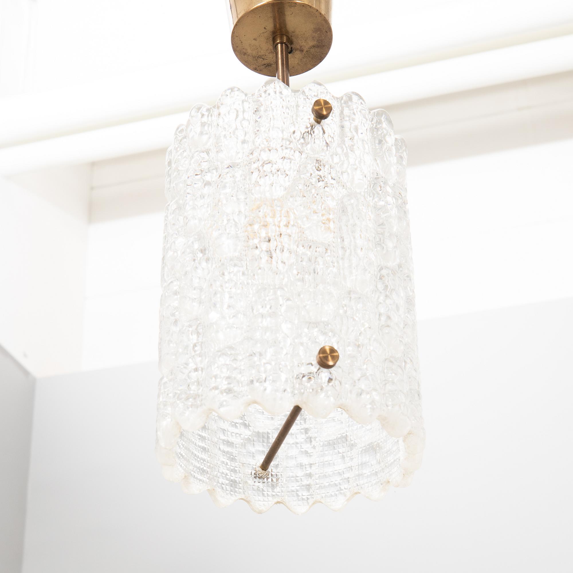 Carl Fagerlund, ceiling lamps a pair Orrefors later part of the 20th century.