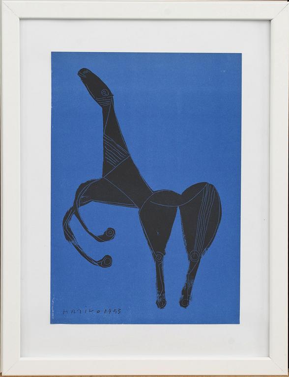 MARINO MARINI, originalfärglitografi, ur XX:e siècle, tryckt hos Mourlot 1955, signerad i trycket.