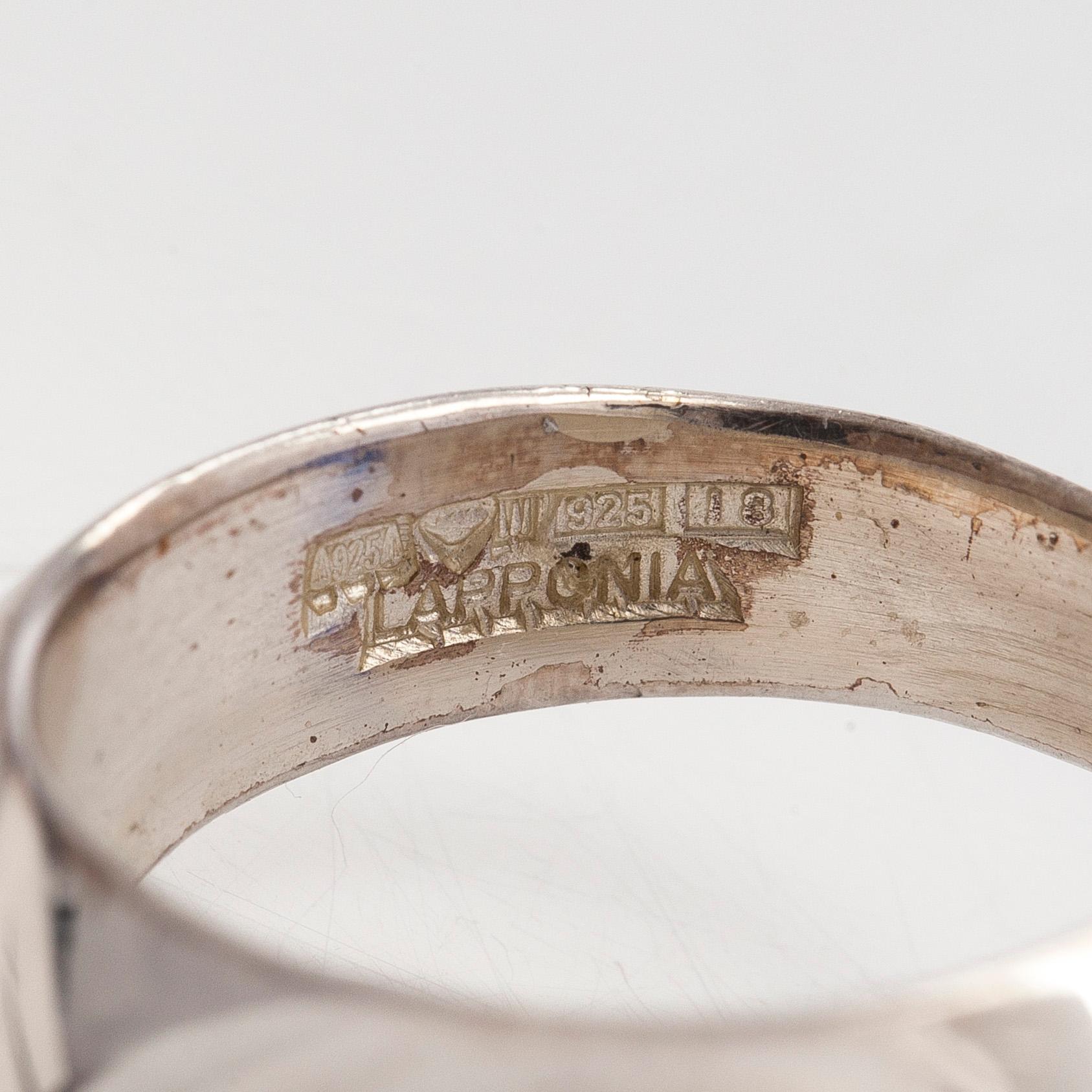 Ulla Poropudas, jewellery set, 4 pieces, silver, acrylic, Lapponia 1986.