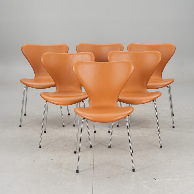 STOLAR, 6 st, "sjuan", Arne Jacobsen, Fritz Hansen.