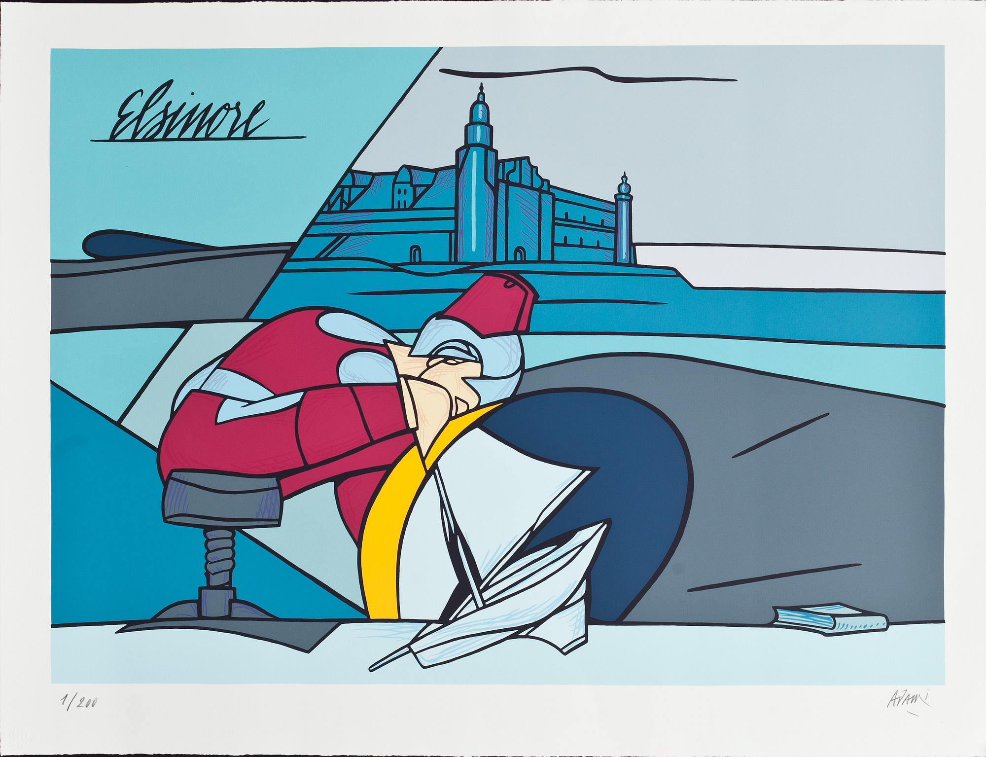 VALERIO ADAMI, färglitografi, signerad 1/200.