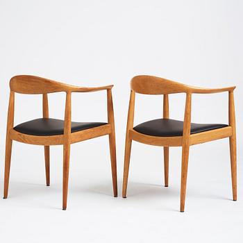 Hans J. Wegner, stolar, "The Chair" ett par, JH-503, Johannes Hansen, Danmark 1950-60-tal.