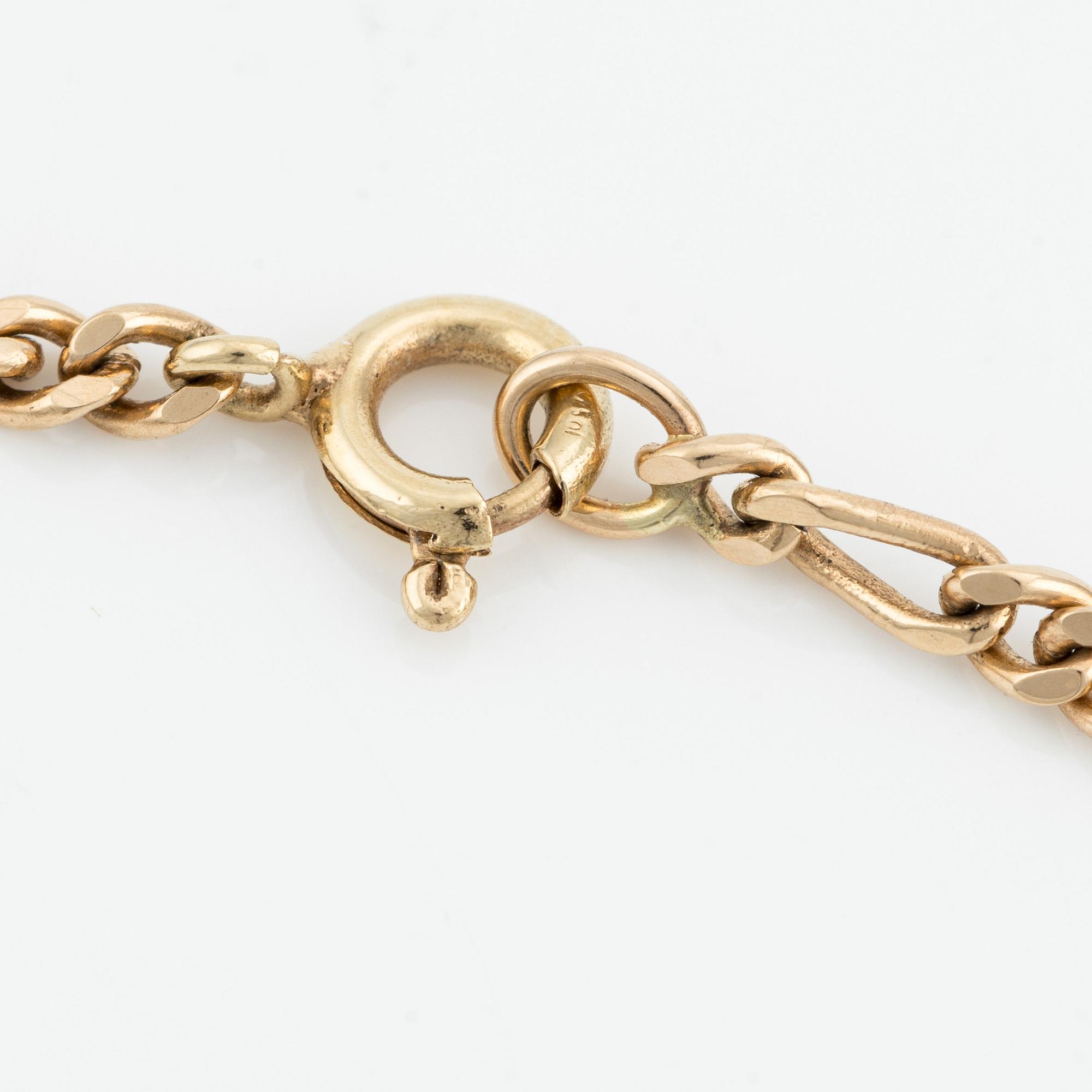 Collier, 18K guld med åttkantslipade diamanter.