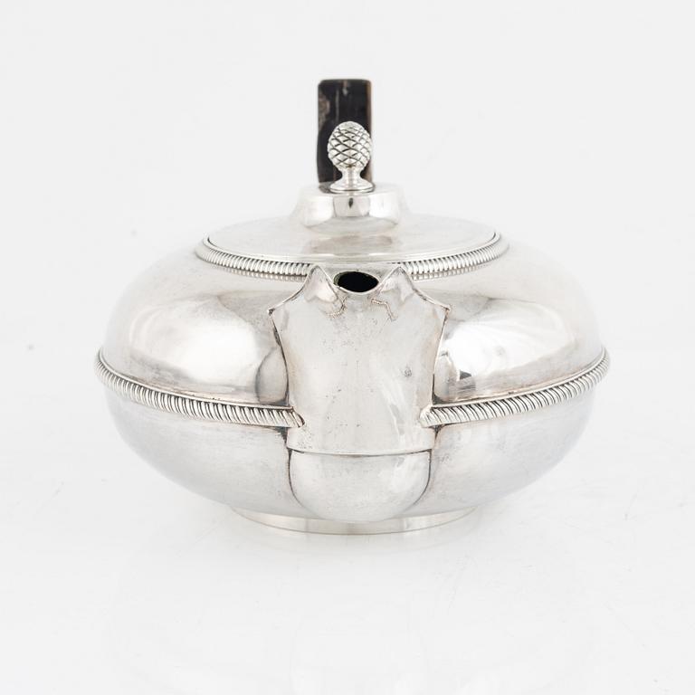 An Austrian Silver Teapot, first half/mid-19th Century.