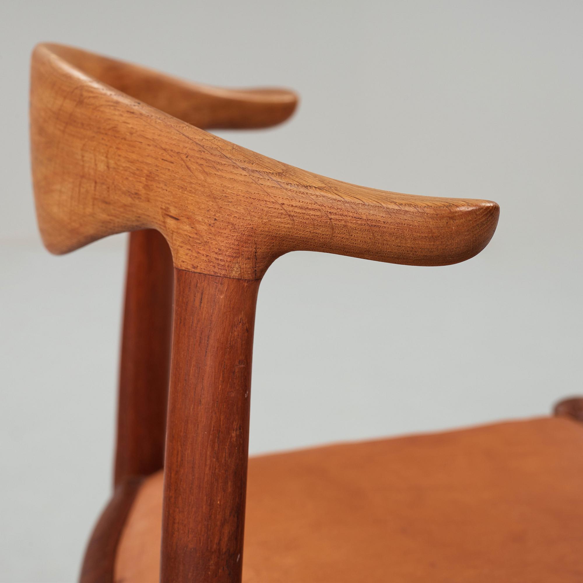 HANS J WEGNER, stol, "Cowhorn chair", en tidig version av "JH 505" för Johannes Hansen, 1950-tal.
