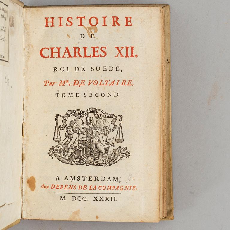 Karl XII:s historia, 1732 (2 vol).