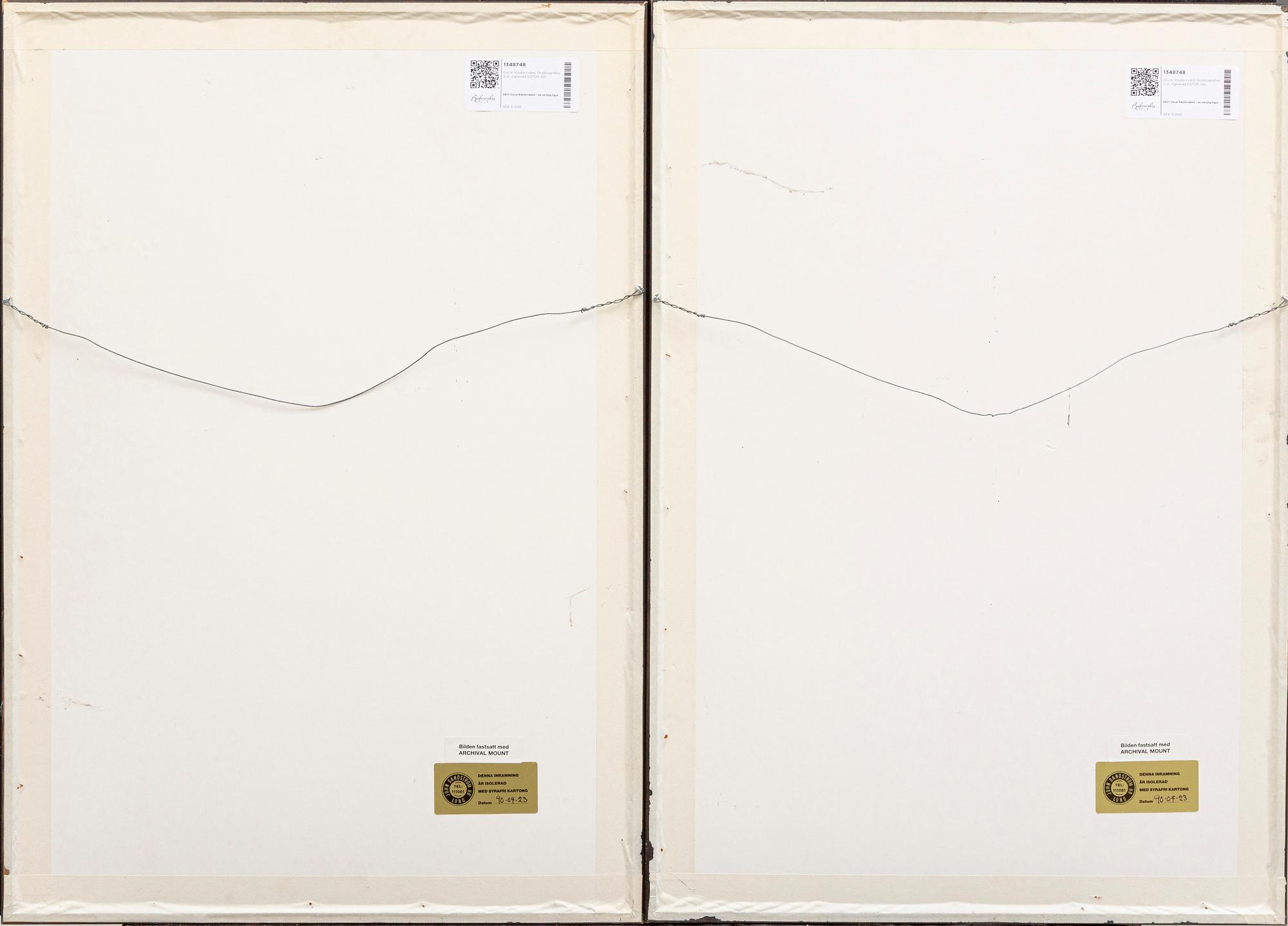 Oscar Reutersvärd, two color lithographes, signed 50/120.