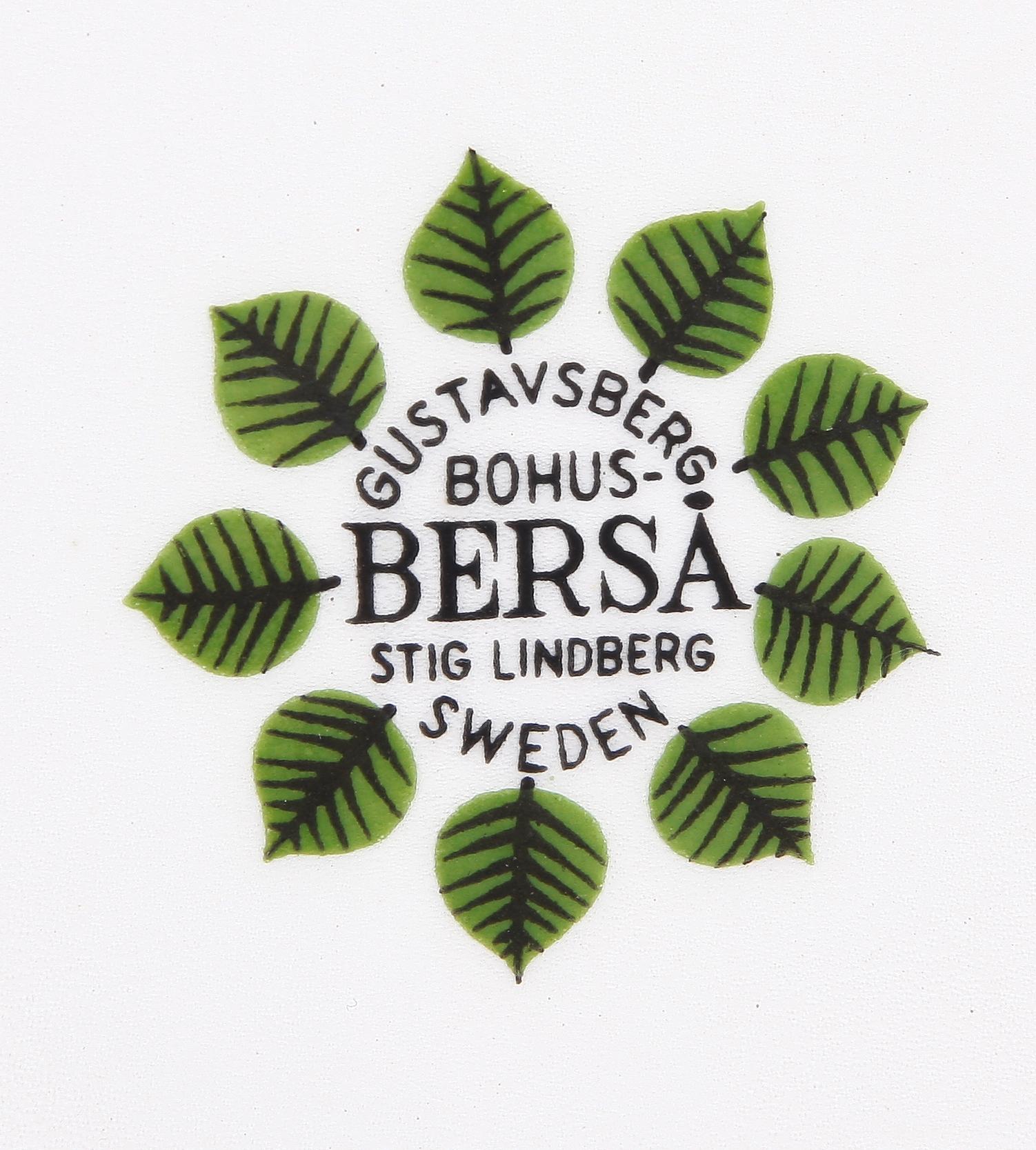 SERVISDELAR, 9 st, porslin, "Berså" Stig Lindberg Gustavsberg.