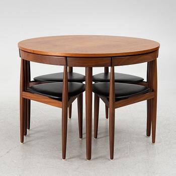 Hans Olsen, matbord och stolar, 4 st, Frem Røjle, Danmark, 1950-tal.