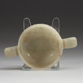 A nephrite libation cup, Qing dynasty (1644-1912).