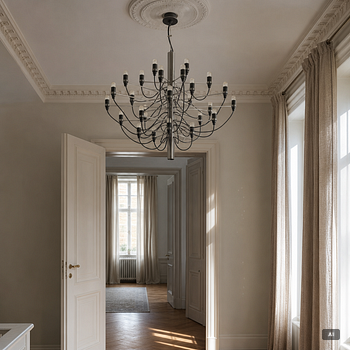 Gino Sarfatti, chandelier, model 2097/30, Flos, Italy.