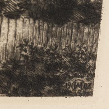 AXEL HERMAN HÄGG, Etching, 1908, signed in the plate.