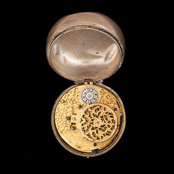 A silver verge pocket watch, Johann Melchoir Bommell in Nürnberg, 18th century.