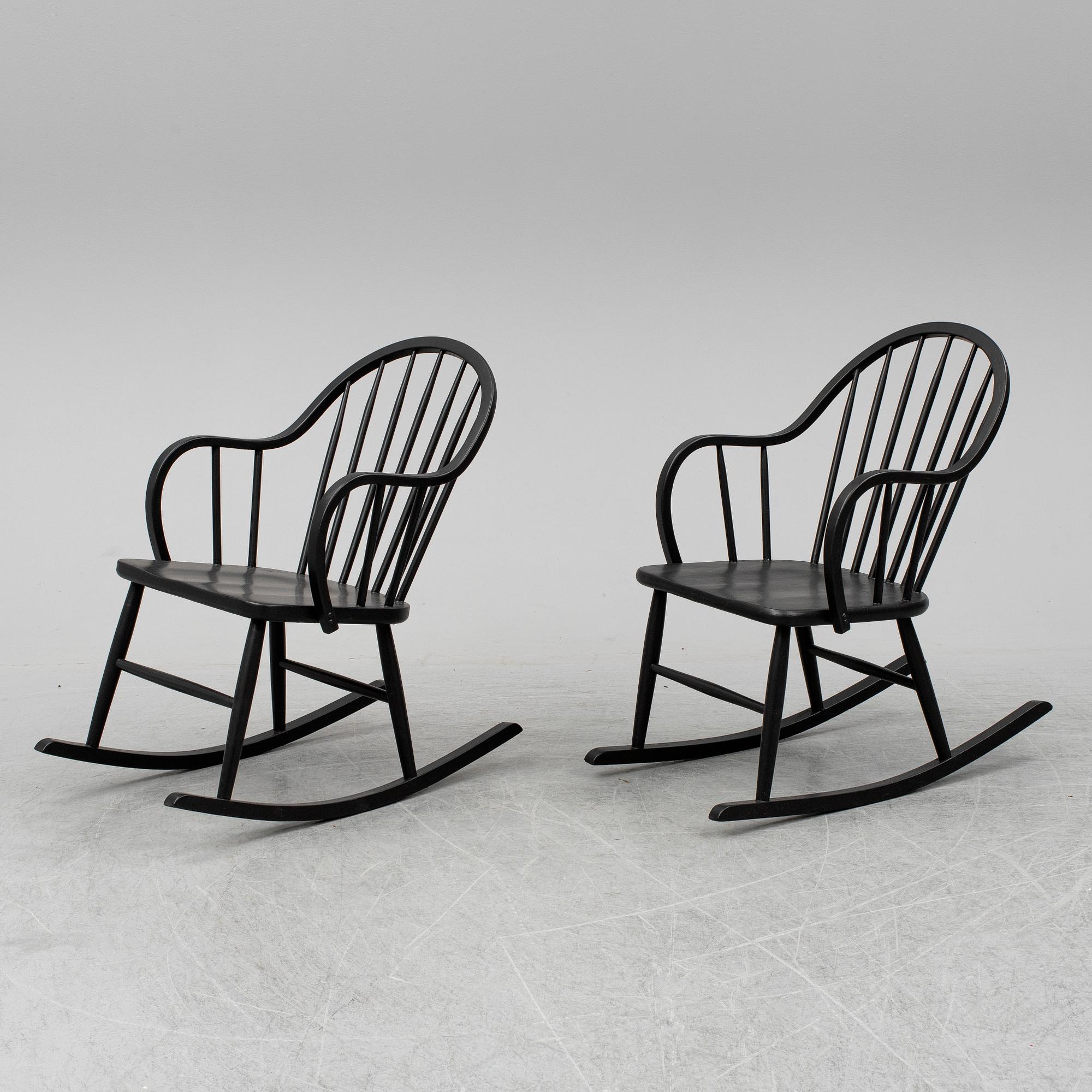 A PAIR OF ROCKING CHAIRS EDSBYVERKEN, second half of the 20th century.